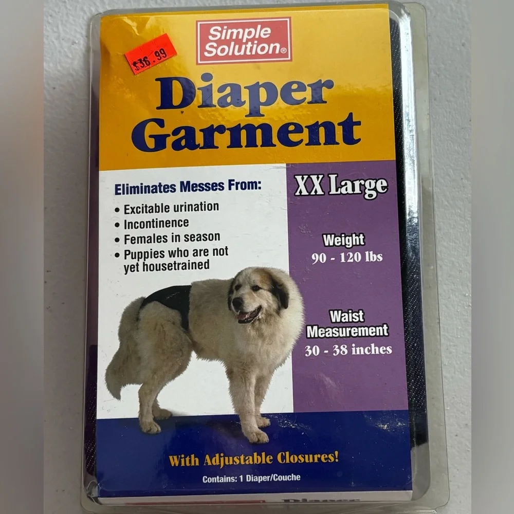 Simple Solution Blue XXL Dog Washable Diaper Garment
